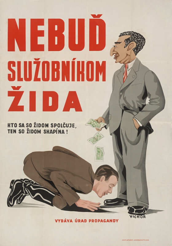 Propagandistický protižidovský plagát, ktorý vydalo ministerstvo propagandy. © Wikimedia.org