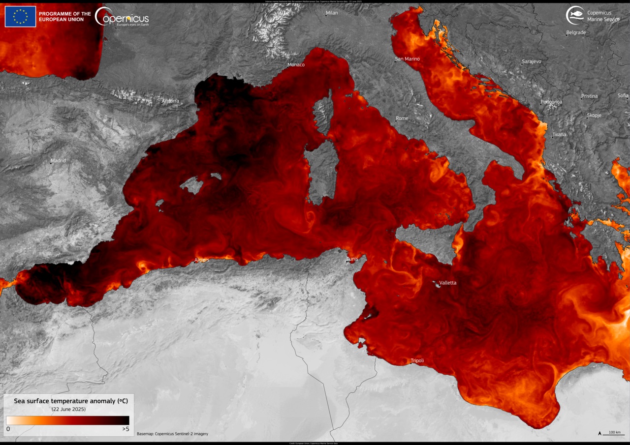 More sa varí: mimoriadne teploty morskej hladiny v Stredozemnom mori, 22. jún 2025 © Wikimedia.org