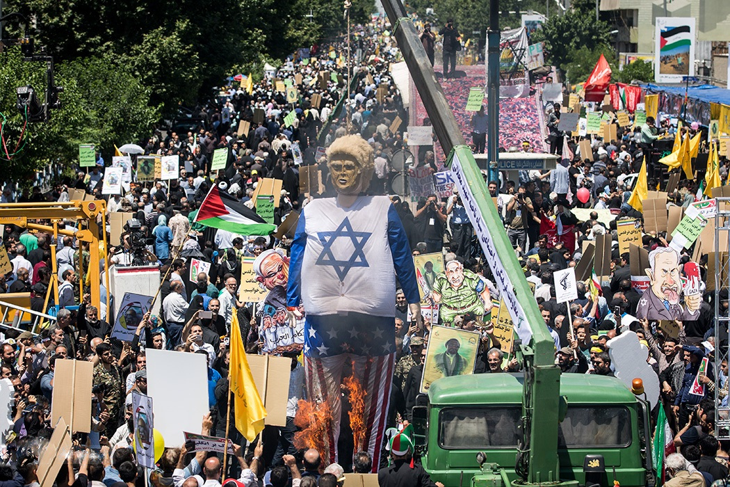 Proti izraelský protest v Teheráne v roku 2018. © Wikimedia.org