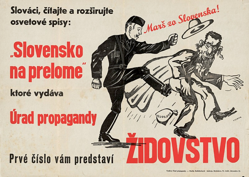 Ľudáci húckali ľudí proti Židom aj takýmito plagátmi, r. 1941. © Web umenia, Wikimedia.org