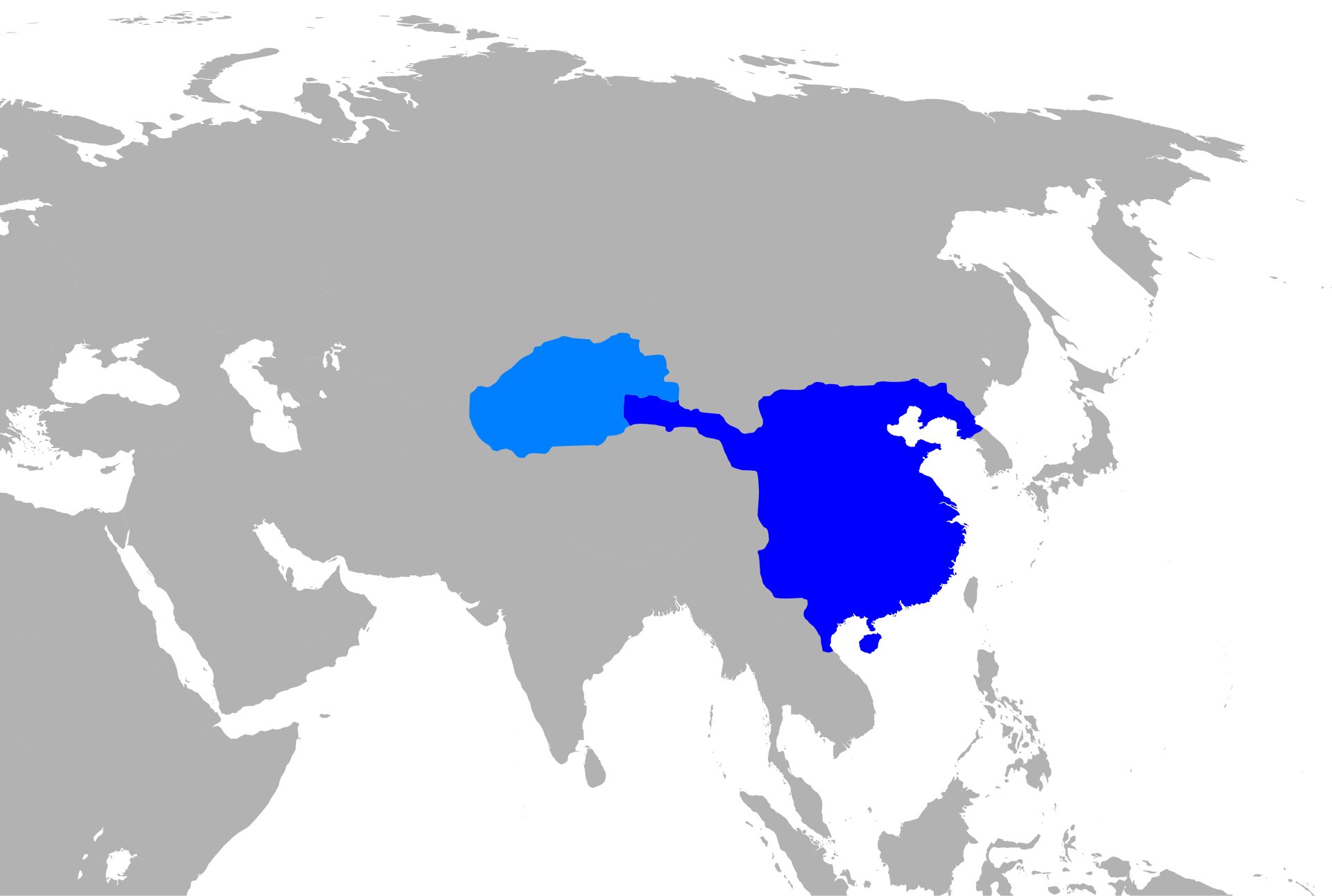 Územie dynastie Chan na prelome letopočtov, vrátane protektorátov v strednej Ázii. © Wikimedia.org