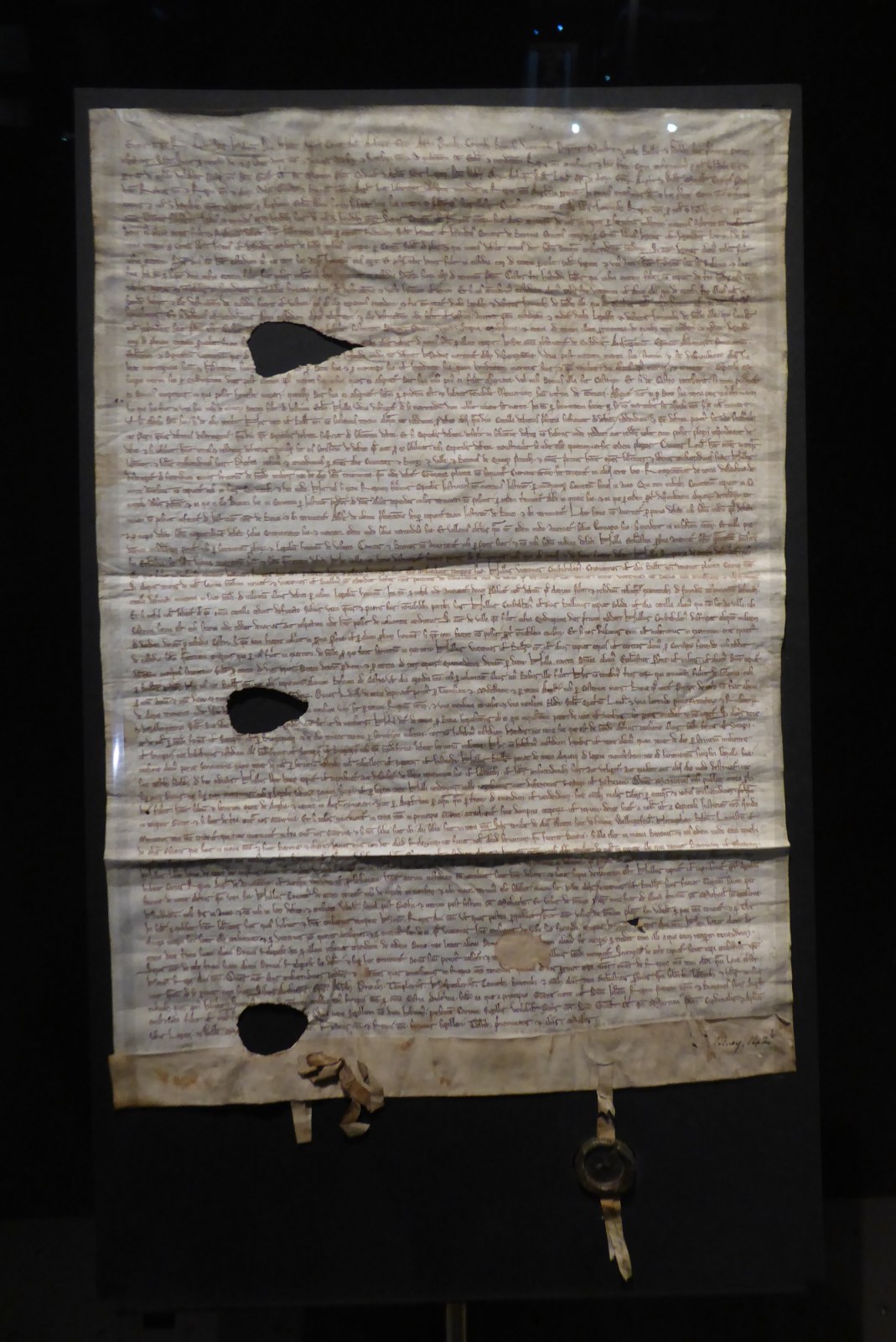 The damaged text of the Magna Carta of 1217. © Wikimedia.org
