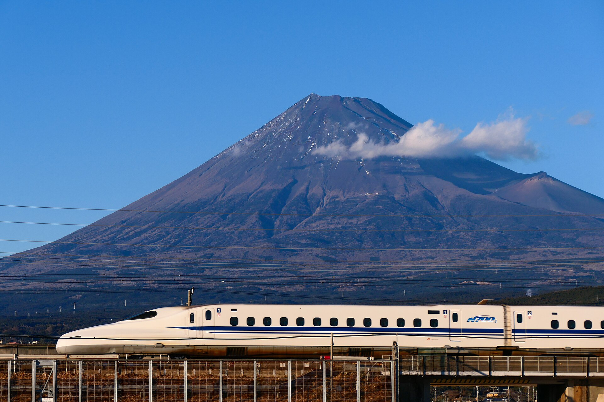 A bullet train near Mount Fuji in Japan. © Wikimedia.org