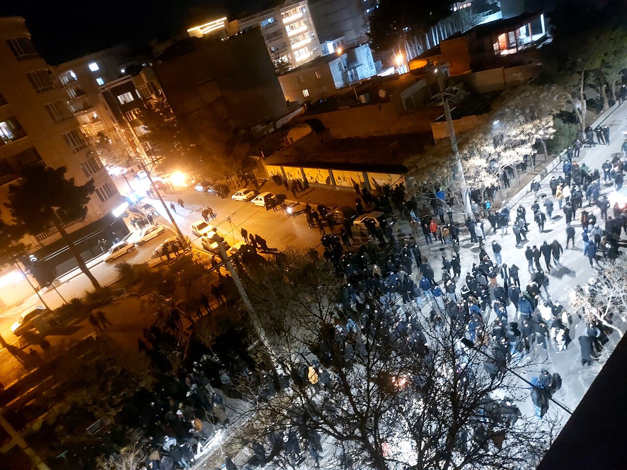 Jeden z protestov proti súčasnému režimu v Iráne, v meste Nishapur, 19. január 2026. © Wikimedia.org, CC0   