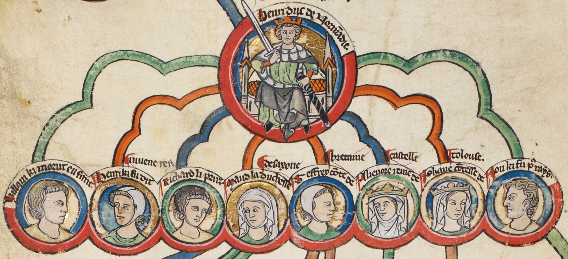 King Henry II. Plantagenet and his descendants, including the youngest John. © Wikimedia.org