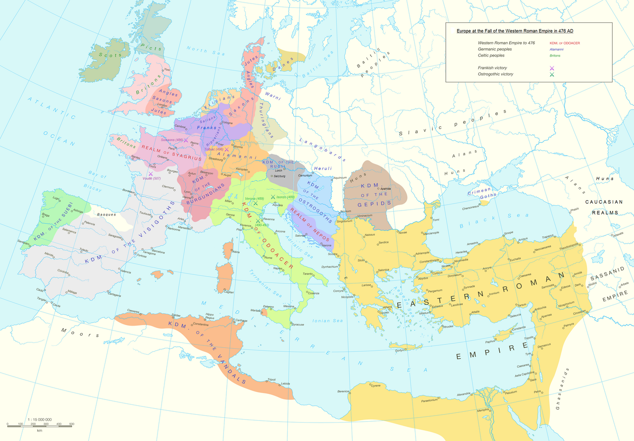 The Mediterranean after 476 AD. © Wikimedia.org