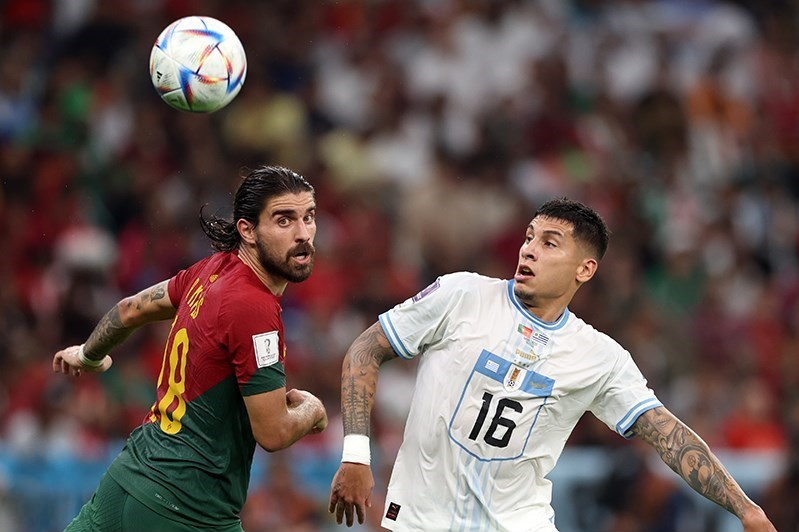 Momentka zo zápasu Portugalsko vs. Uruguaj na Majstrovstvách sveta vo futbale 2022